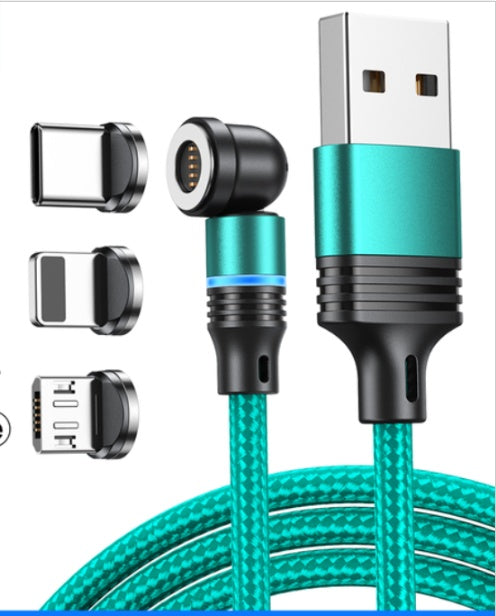 Magnetic Three In One Rotating Charging Cable Usb Type C