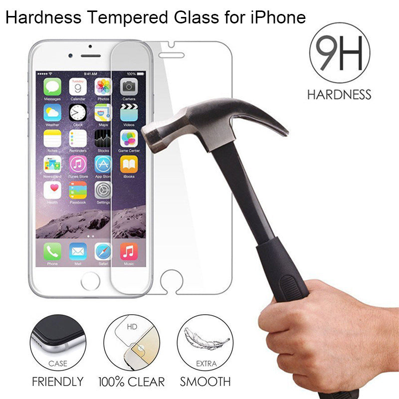Half Screen White Tempered Glass Screen Protector Film for iPhone 6–16 Pro Max
