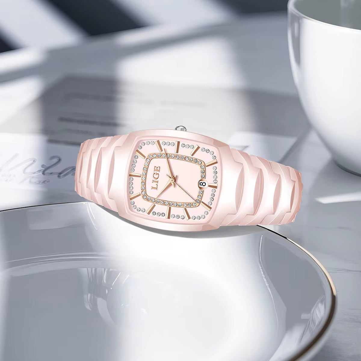 Ladies Waterproof Watch Pink Luxury Stainless Steel Women Watches Creative Fashion Original Elegant Quartz Wristwatch Gift