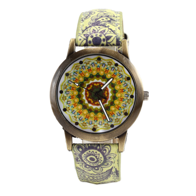 Creative Kaleidoscope Fashion Quartz Watch With PU Strap