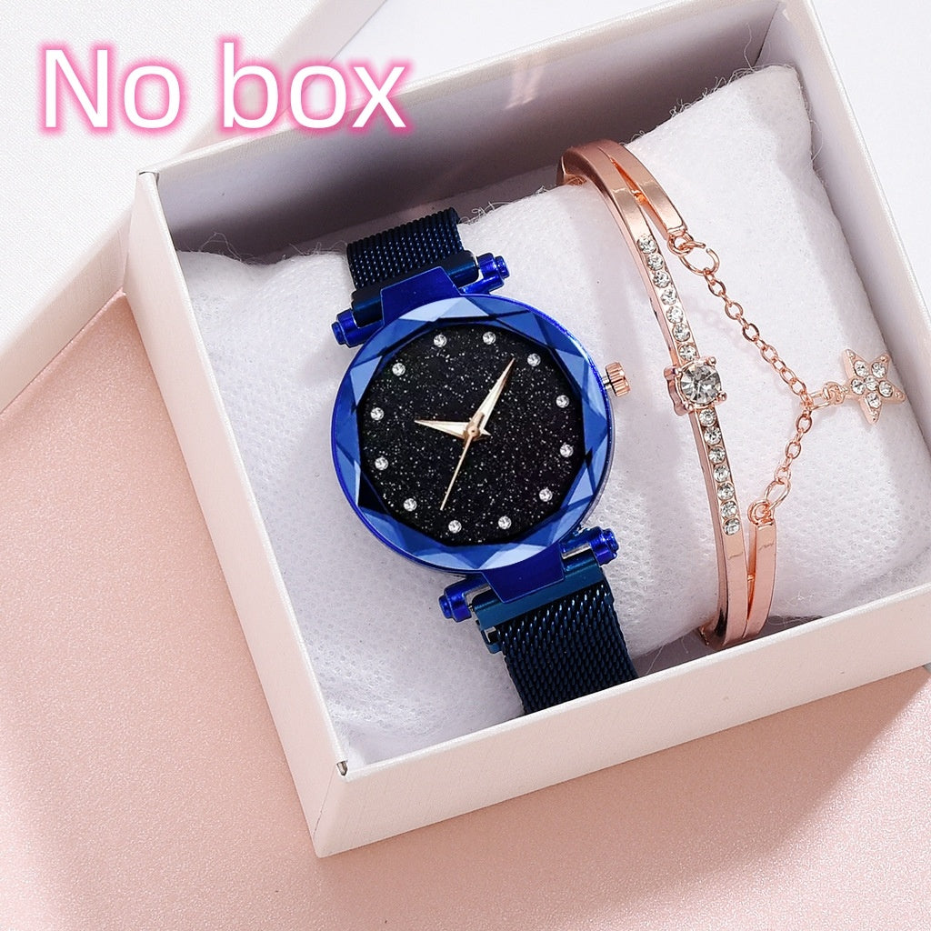 Luxury Women Watch Set With Bracelet Elegant Starry Sky