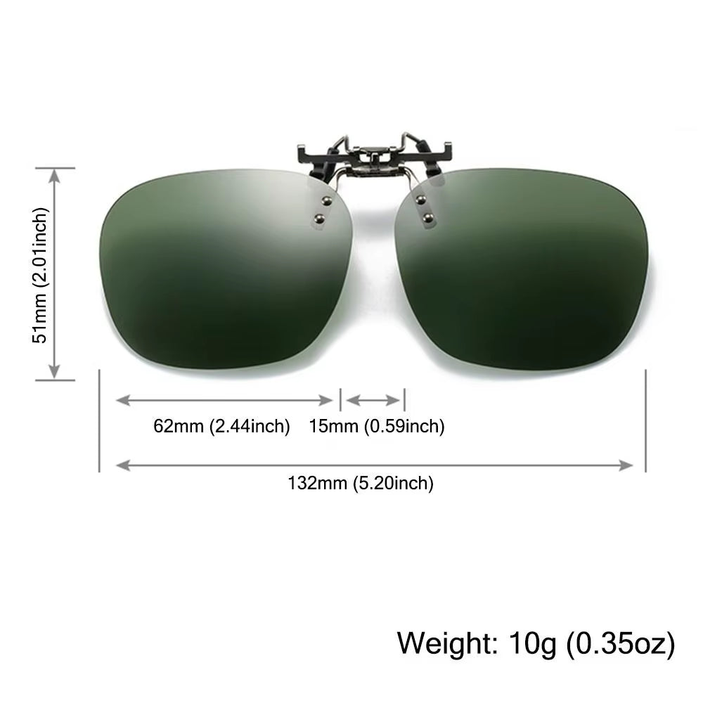 Metal Clip On Polarized Flip Up Sunglasses Rimless - Free Shipping Includes Case