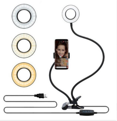 LED Selfie Ring Light Adjustable Makeup Desk Stand 8cm