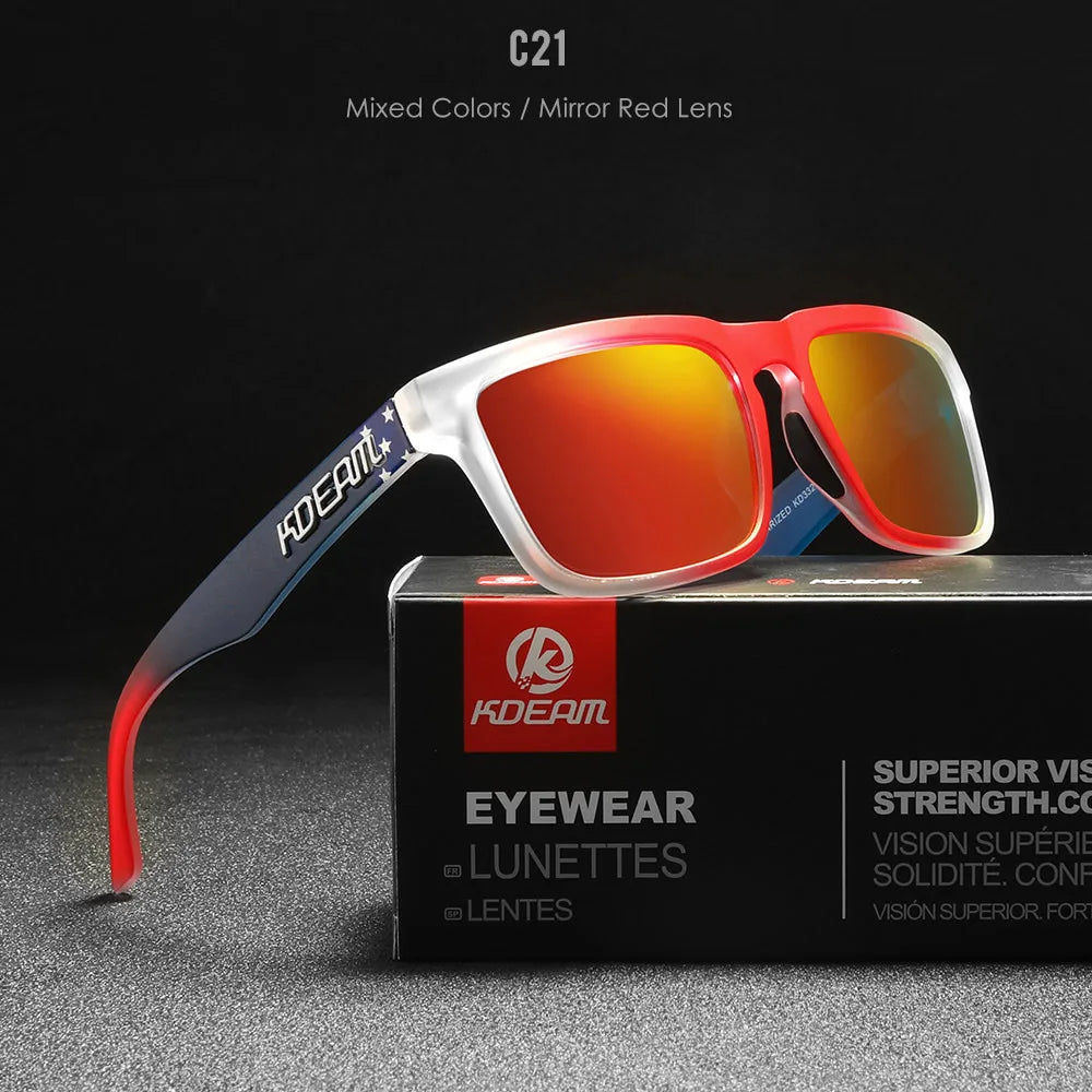 2022 Square Men'S Polarized Sunglasses Outdoors Lifestyle Coating Sun Glasses New Matching Colors with Box