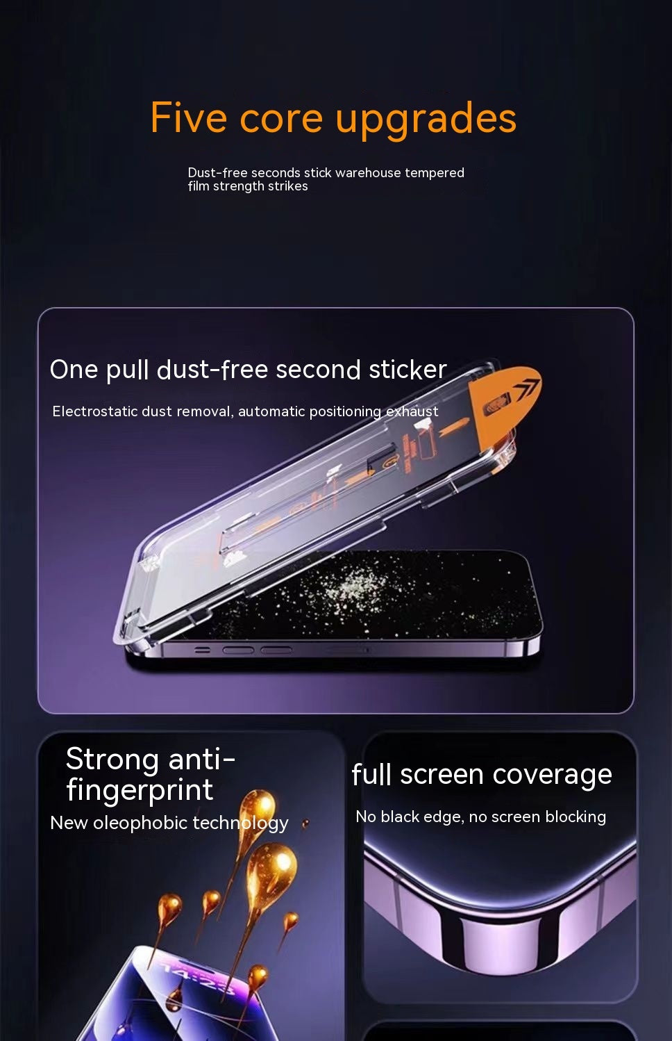 Dust Free Privacy Tempered Glass Full Screen Protector HD