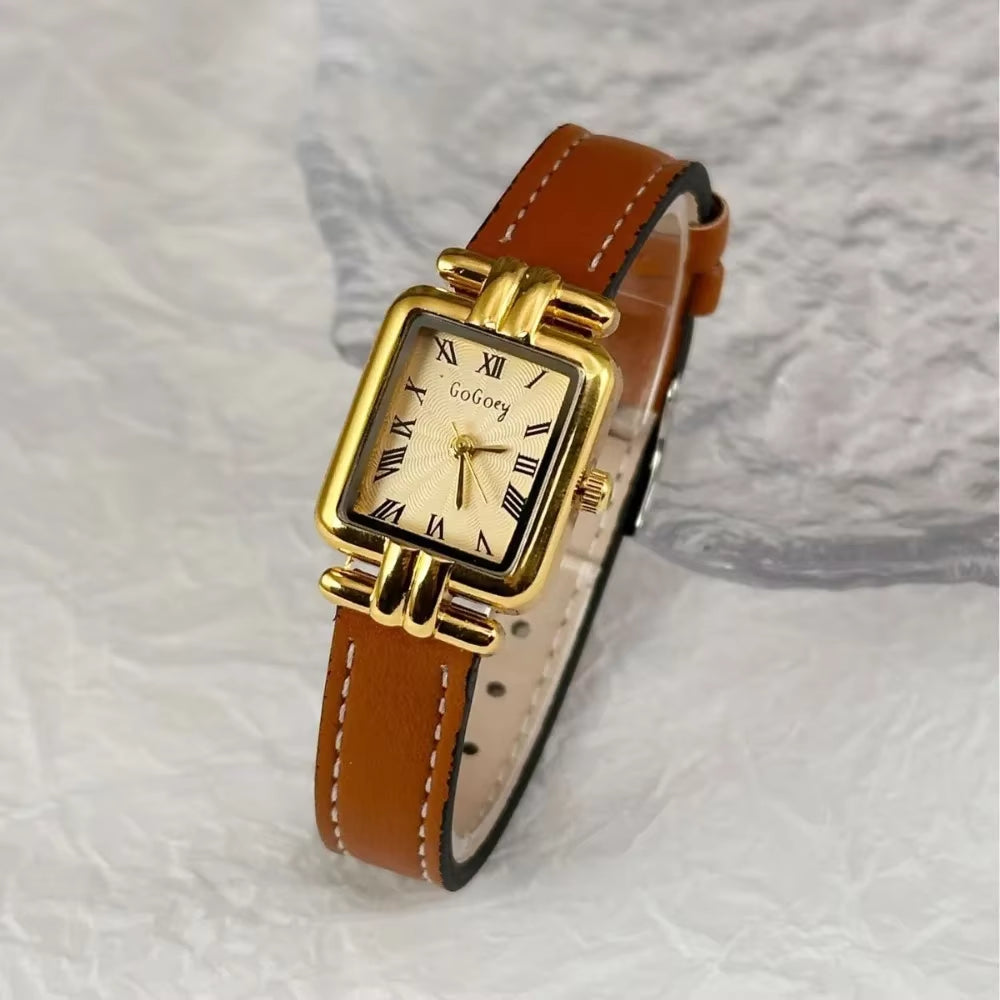 Fashion Ladies Watch Simple Vintage Roman Dial Quartz Watch Leather Strap Women Wristwatches Dropshipping Relojes Para Mujer