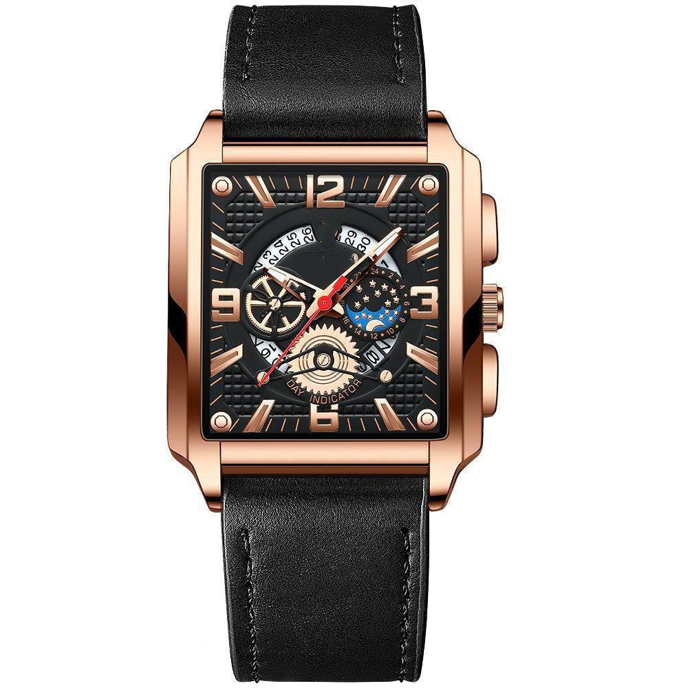 Vintage Men’s Luminous Calendar Quartz Watch – Style & Function in One