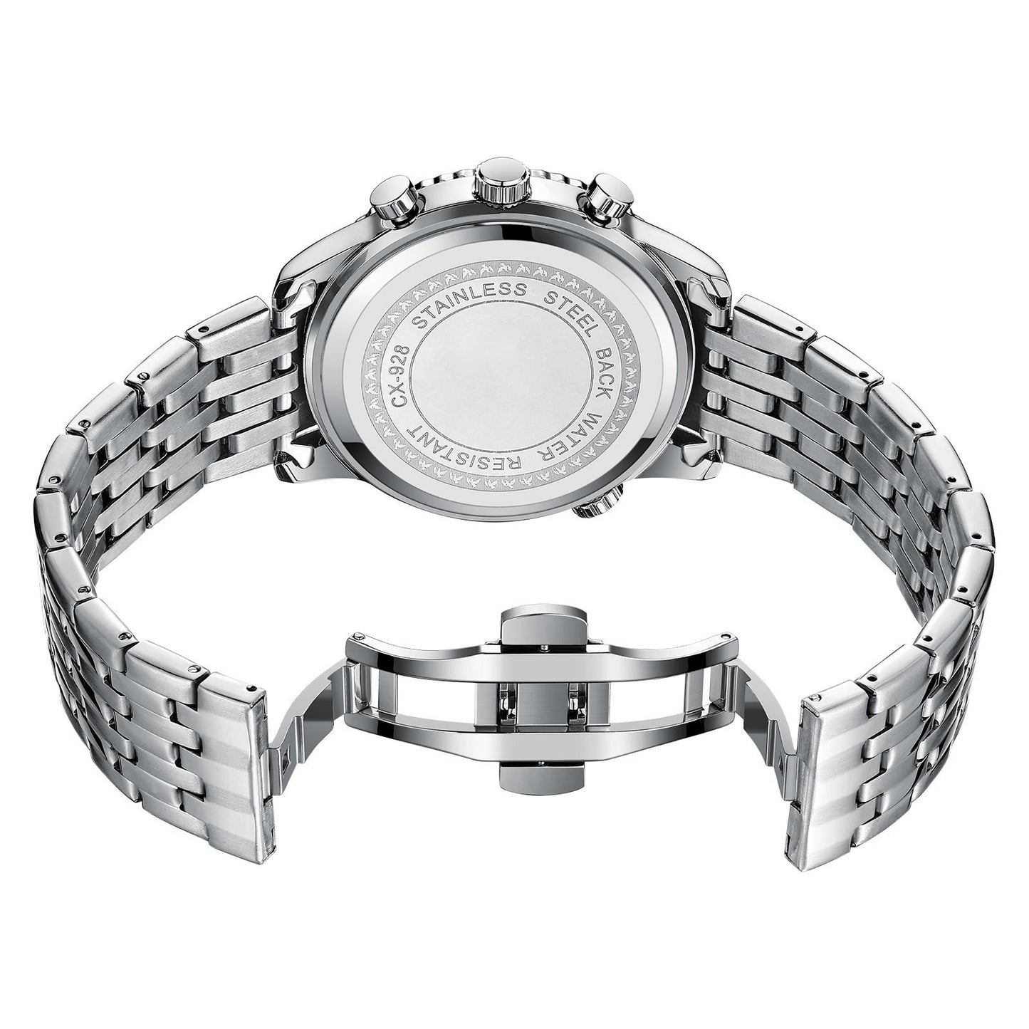 Men’s Sport Mineral Glass Steel Belt Watch – Silver Case / Color Varieties