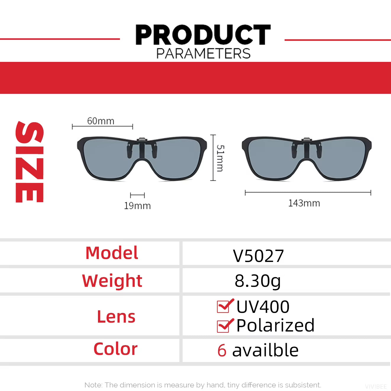 Oversized Polarized Clip-On Sunglasses Flip Up TR90 Free Shipping Includes Case