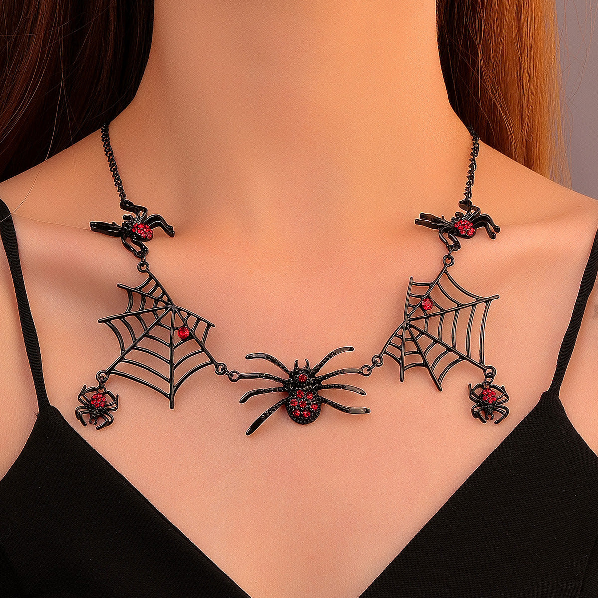 Halloween Spider Web Necklace Fashion Clavicle Pendant Jewelry Personality Gift