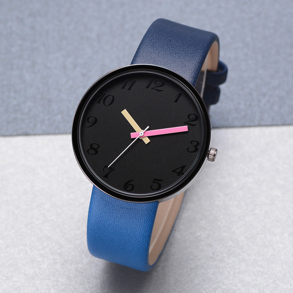 Gray PU Leather Quartz Watch for Women Casual Wrist Watch
