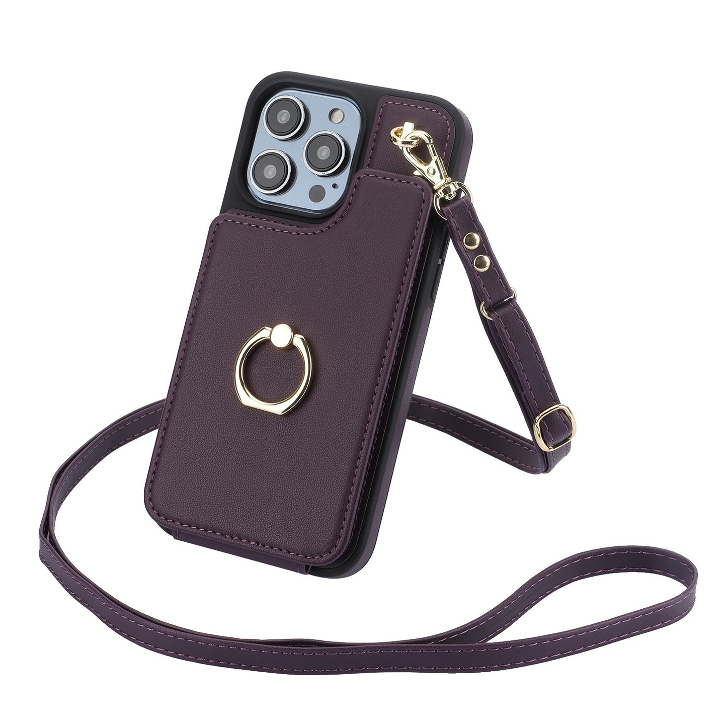 Crossbody Ring Phone Case Shockproof Organizer For Apple