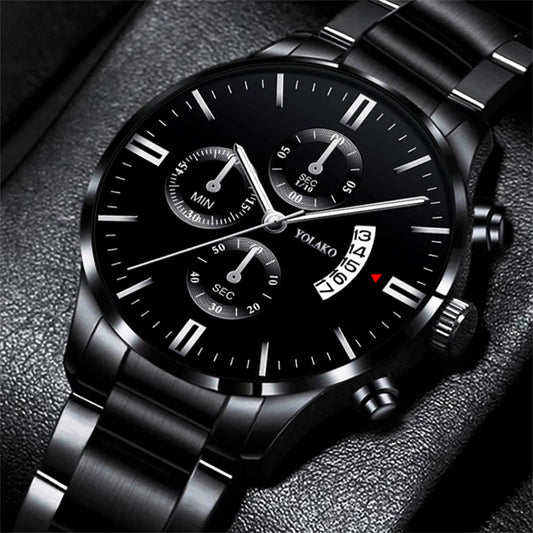 Business Quartz Calendar Mens Watch Three Eyes Six Hands