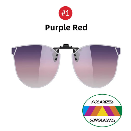 Purple Gradient Cat Eye Clip-On Sunglasses Women – Free Shipping Includes Case