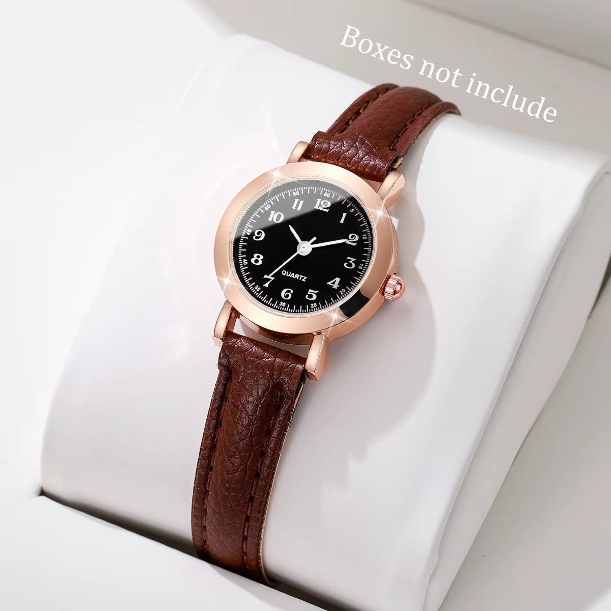 Elegant Women's Quartz Wristwatch with Leather Band and Minimalist Small Dial