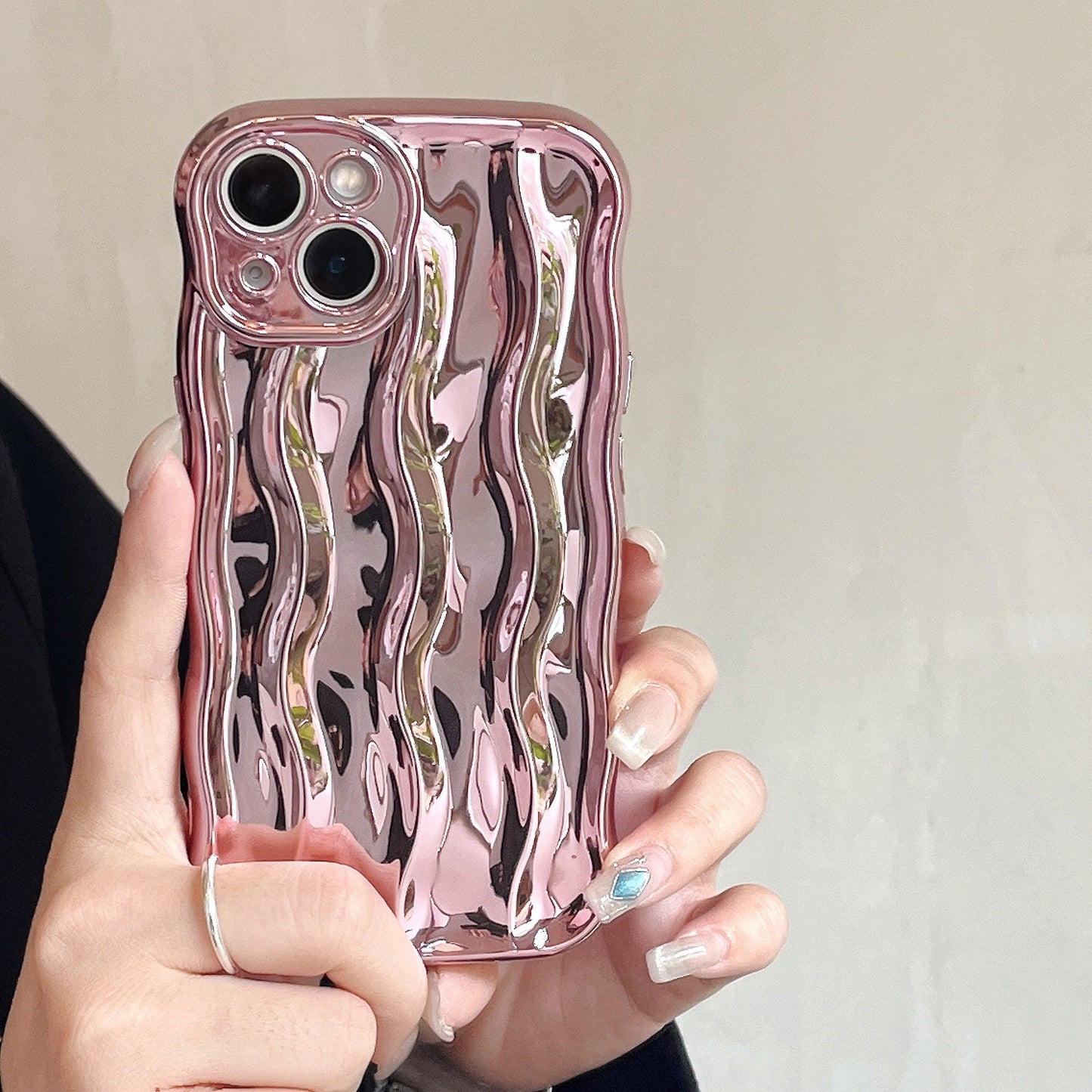 Electroplated Water Ripple TPU Phone Case Shockproof Cover for iPhone 11–16
