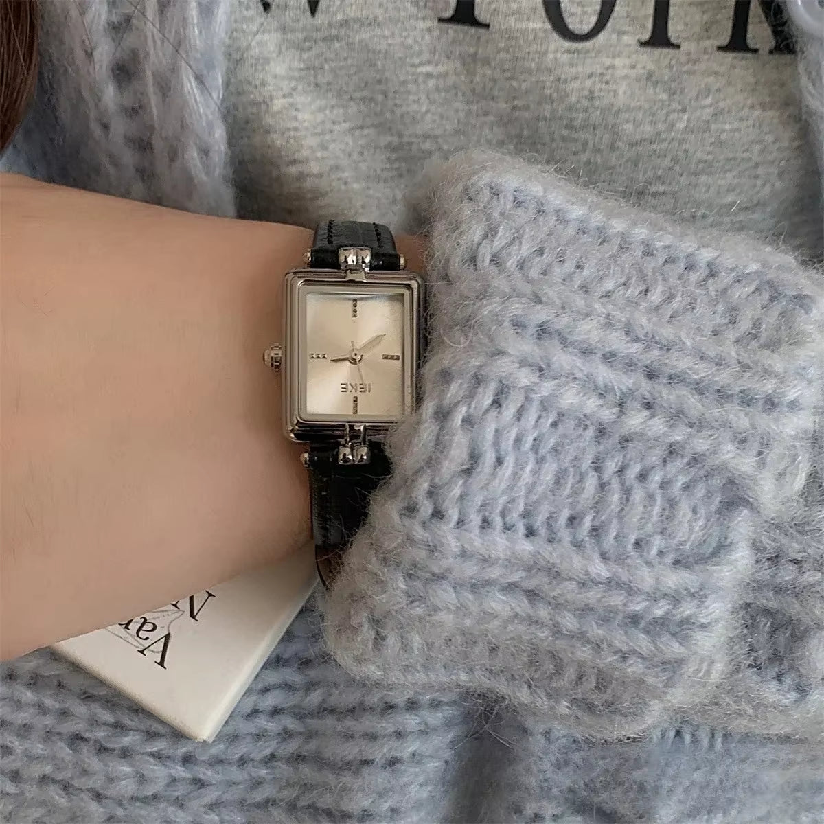 Temperament Square Watch Women'S Genuine Leather High End Watches Light Luxury Korean Ins Niche Design Quartz Women'S Watch