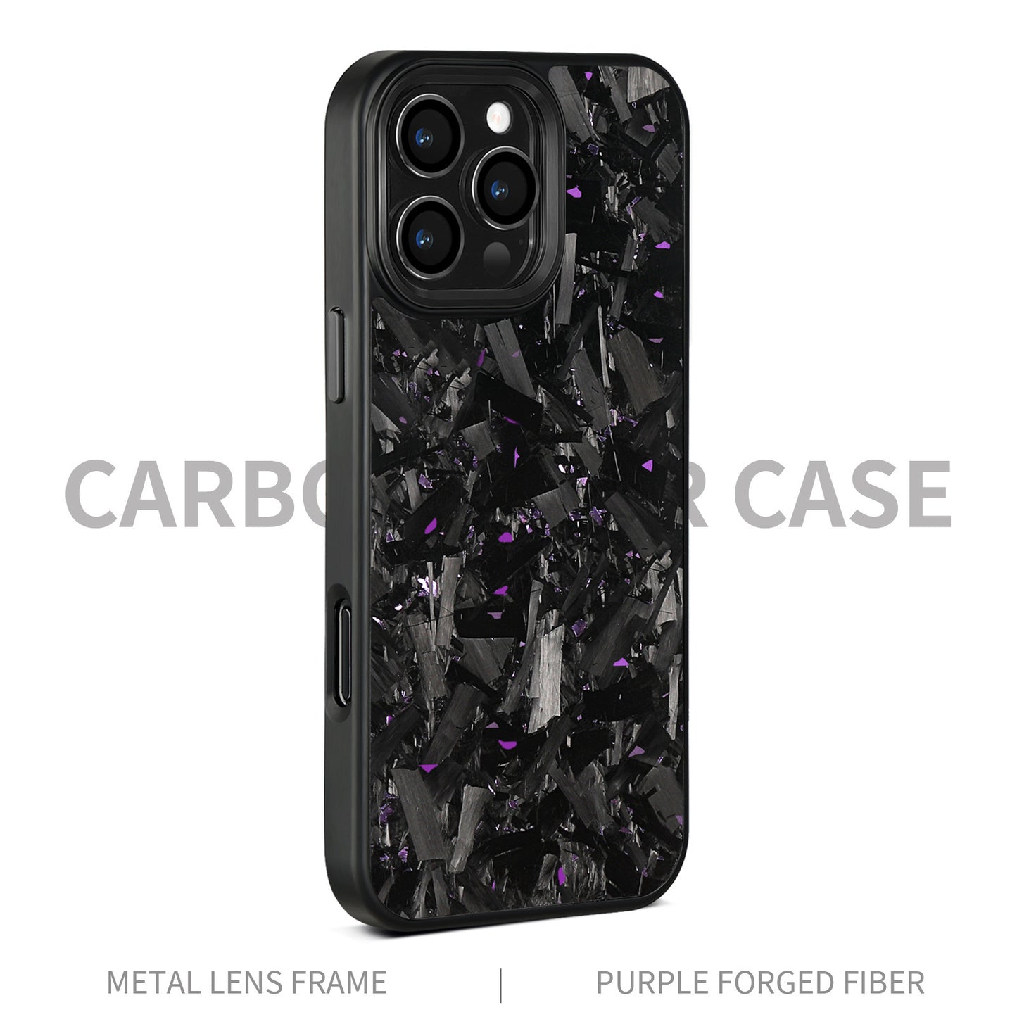 Carbon Fiber Metal Frame Phone Case Forged Pattern Shield