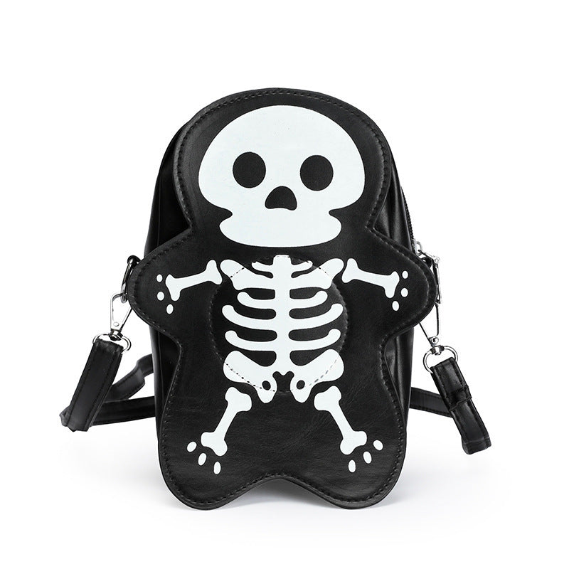 Halloween Spooky Skull Shoulder Bag Crossbody Purse for Women Small Phone Daily