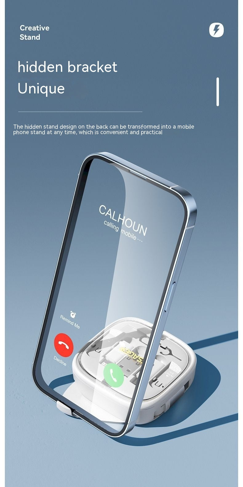 Data Cable Storage Box With 60W Fast Charging Interface