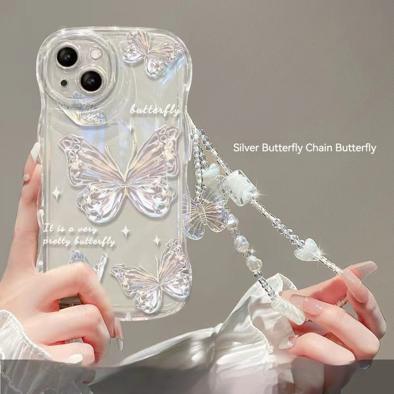 Fairy Butterfly Gradient Phone Case Transparent Protective Cover for iPhone X–16