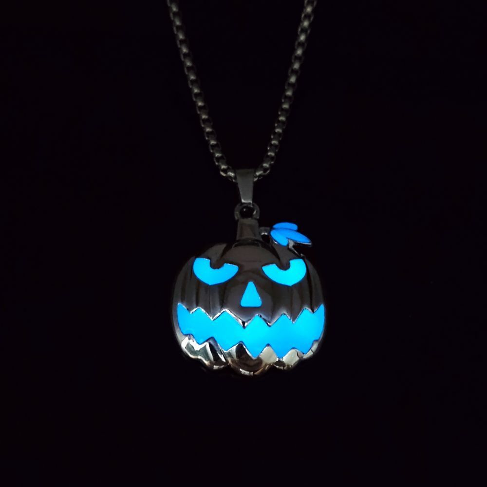 Halloween Pumpkin Pendant Necklace Luminous Ghost Festival Jewelry Accessories
