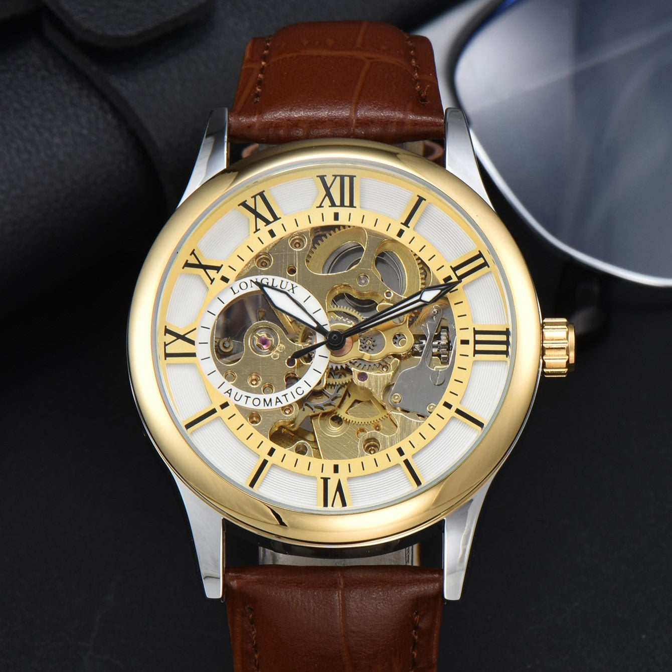 Roman Numerals Mechanical Watch for Men – Waterproof Business Style