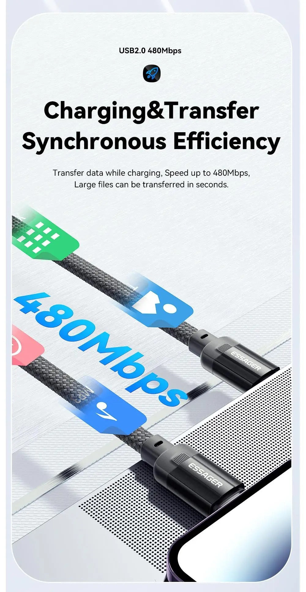 Magnetic Data Cable For Fast Charging PD29W 14V USB Type C