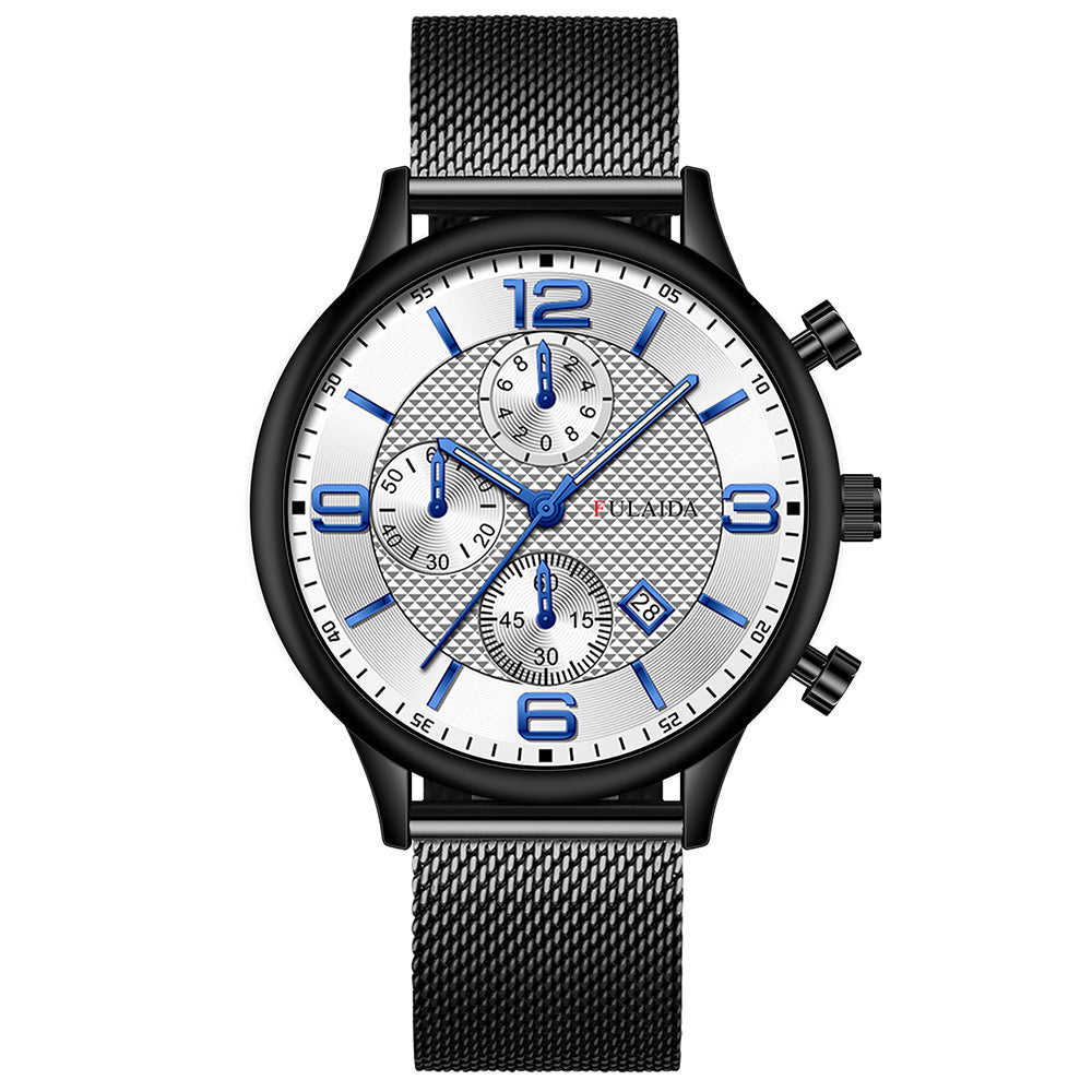 Men’s Mesh Strap Calendar Quartz Casual Watch – All-Match Styles & Colors