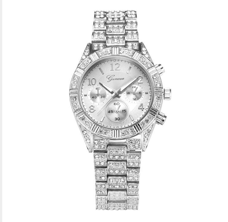 Women Crystal Quartz Analog Wrist Watch Stainless Steel