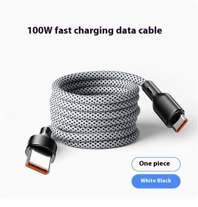 Magnetic Data Cable 1 To 2m Black For Lightning Type C