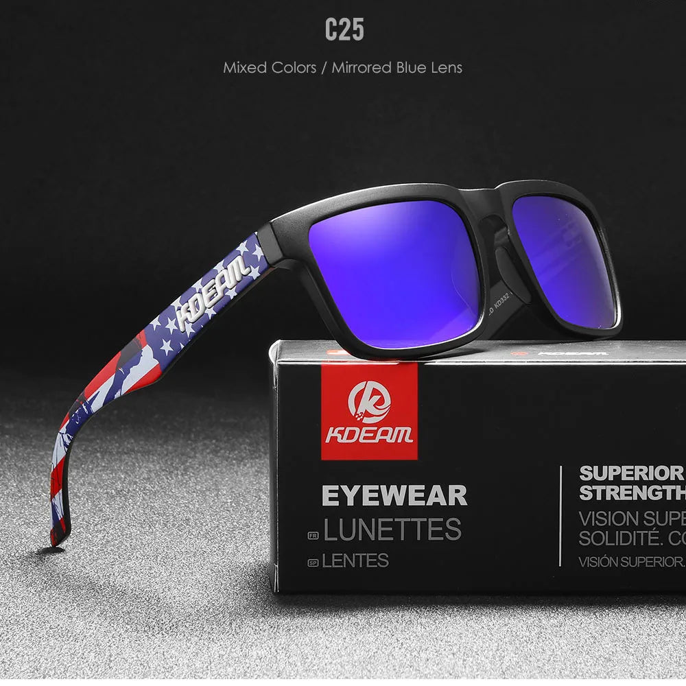 2022 Square Men'S Polarized Sunglasses Outdoors Lifestyle Coating Sun Glasses New Matching Colors with Box