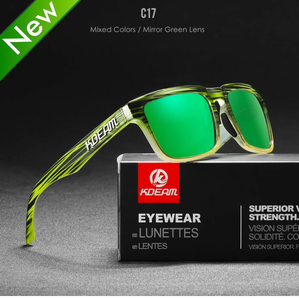 2022 Square Men'S Polarized Sunglasses Outdoors Lifestyle Coating Sun Glasses New Matching Colors with Box