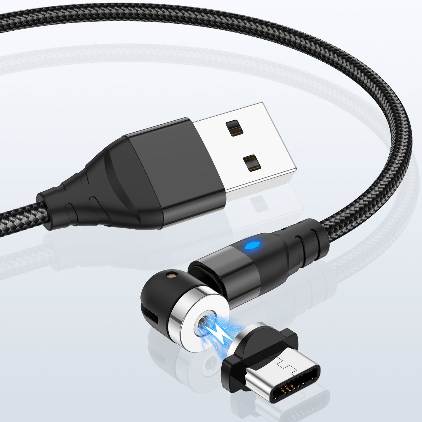 Magnetic Data Cable With LED Light for Android iOS Type C