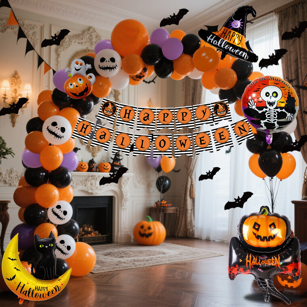 Halloween Hanging Flag Balloon Set Party Decoration Supplies for Home & Event