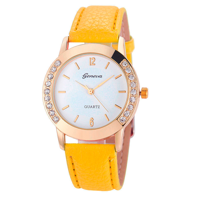 Bilateral Diamond Ladies Belt Watch Geneva Womens Casual