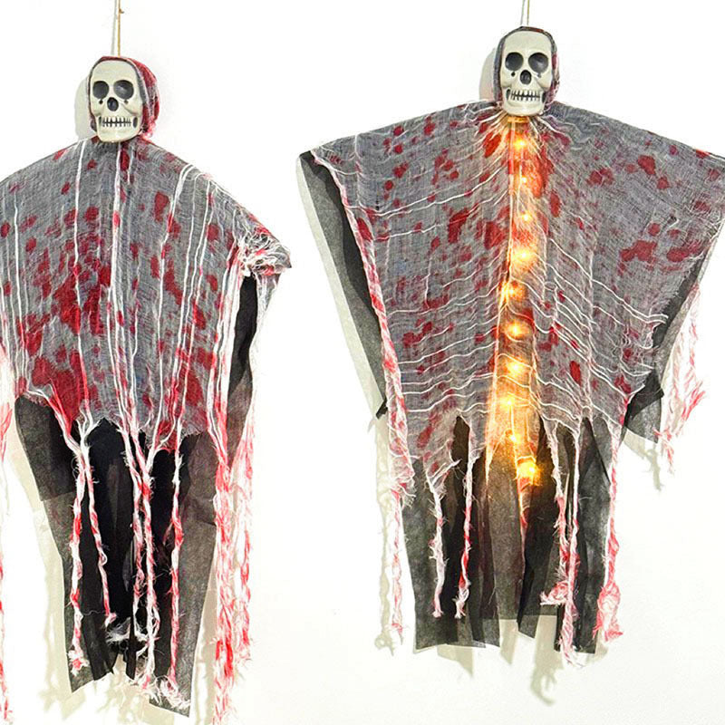 Halloween Blood Red Glowing Skull Outdoor Party Decoration Spooky Ornament