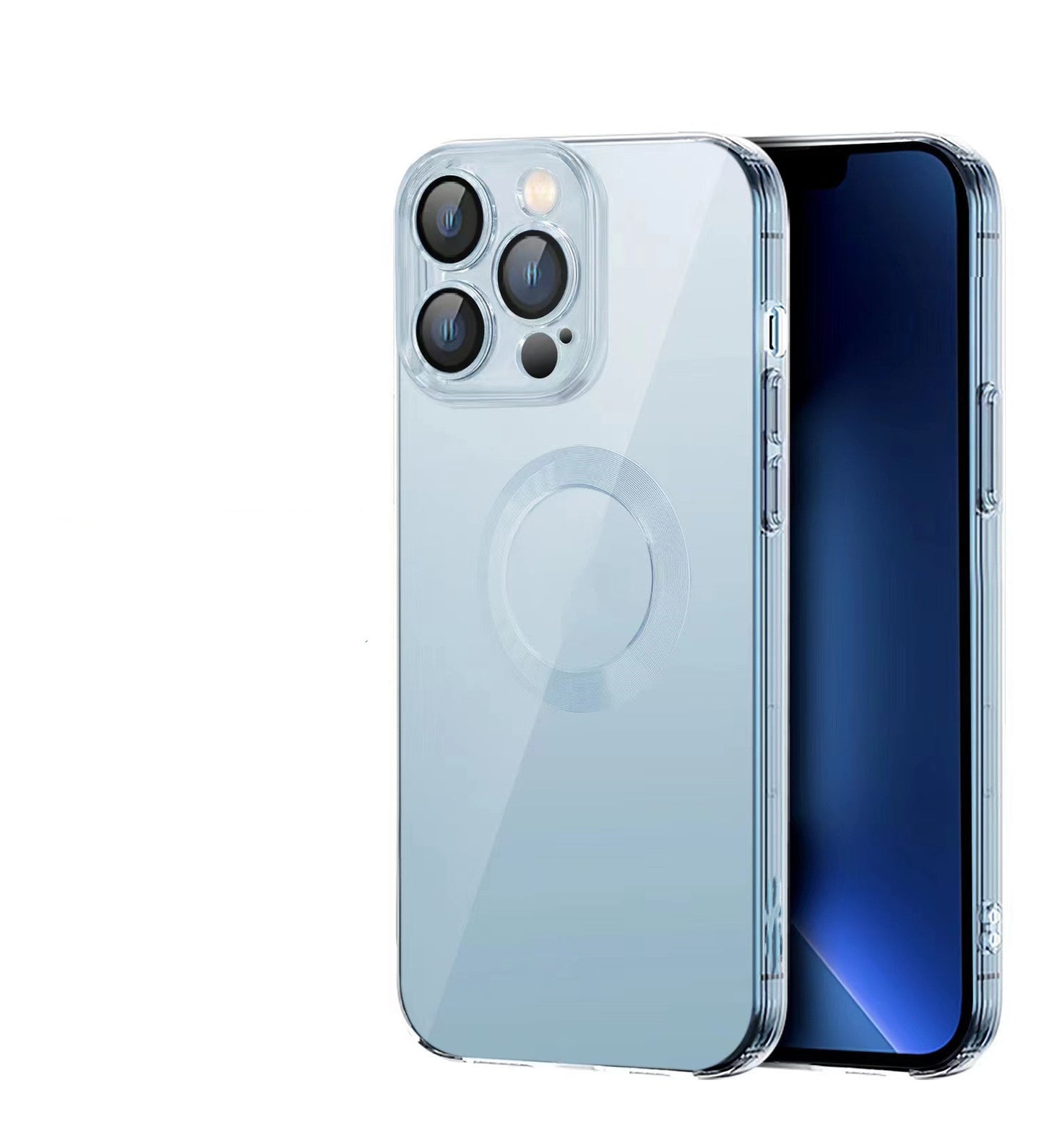 Electroplated TPU Case with Camera Lens Glass Protector Dust Net for iPhone 7–14