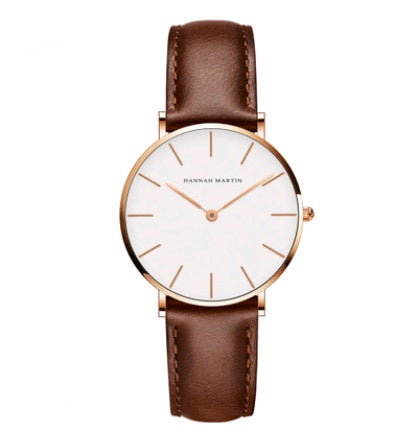36mm Ladies Simple Waterproof Watch Korean White Belt