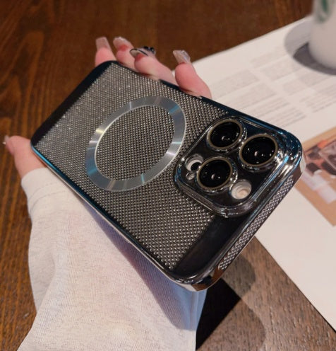 Purple Electroplating Mesh Case Heat Dissipation Magnetic