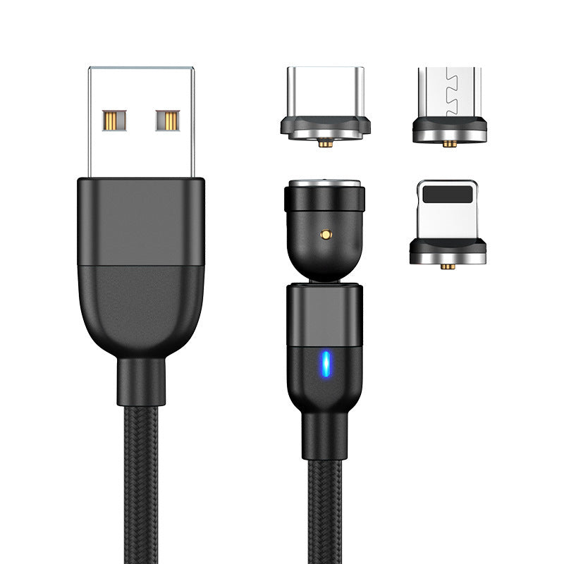 Magnetic Three In One Rotating Charging Cable Usb Type C