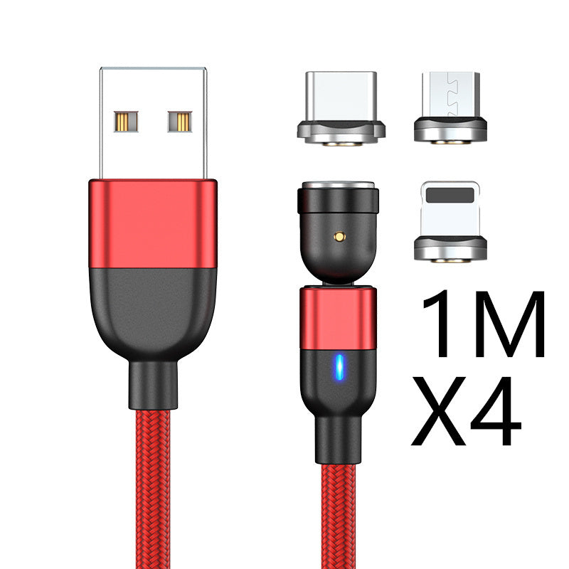 Magnetic Three In One Rotating Charging Cable Usb Type C