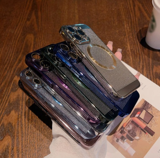 Purple Electroplating Mesh Case Heat Dissipation Magnetic