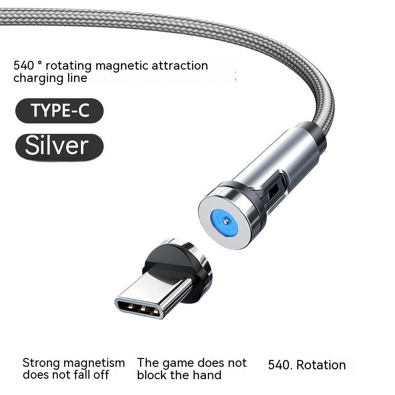 540 Degree Rotating 3In1 Magnetic Cable Type C MicroUSB 8PIN
