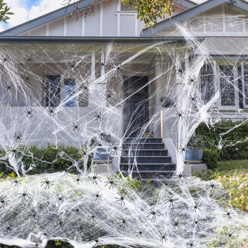 Halloween Cotton Spider Web Decoration Spooky Atmosphere Party Layout Props