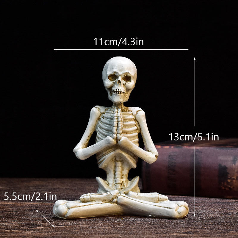 Halloween Resin Yoga Skeleton Skull Horror Desktop Decoration Ornament
