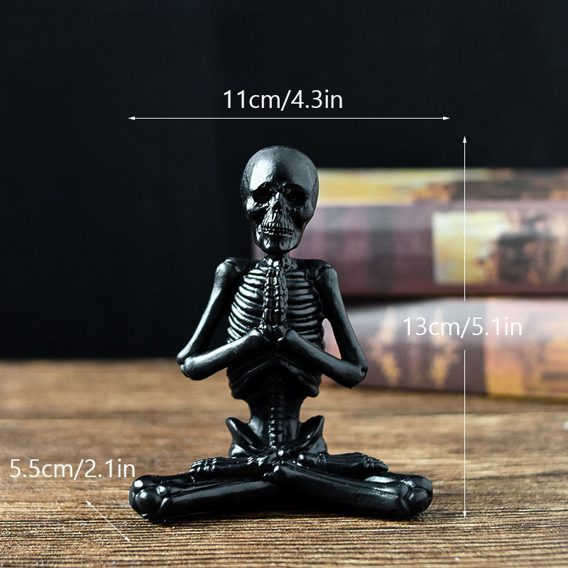 Halloween Resin Yoga Skeleton Skull Horror Desktop Decoration Ornament