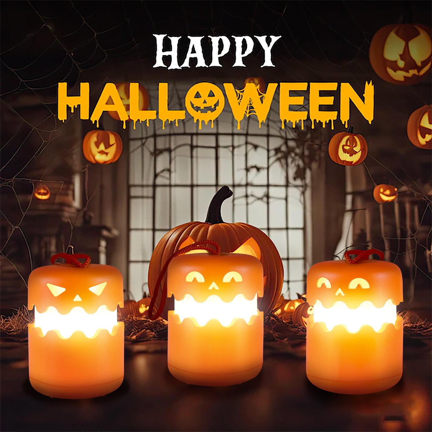 Halloween Pumpkin Lamp Foldable Portable Small Night Light Party Decoration