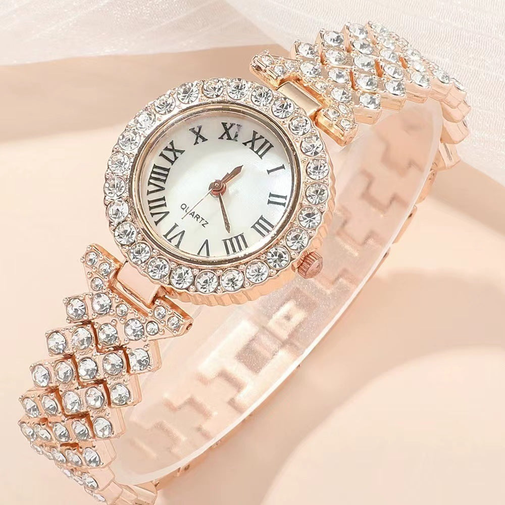 Diamond Womens Bracelet Watch Luxury Gift Six Piece Set