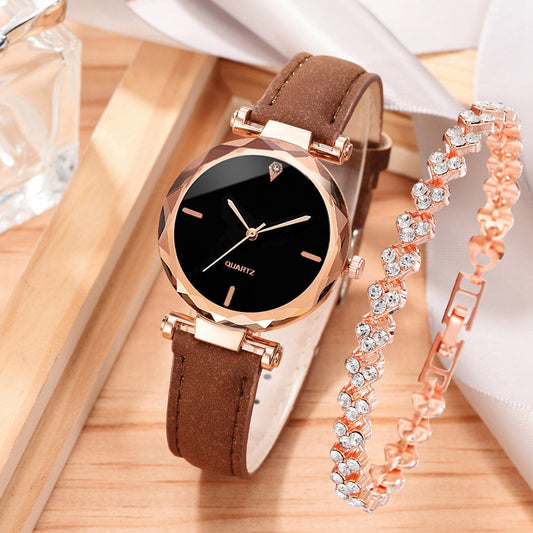 Casual Quartz Watch With Bracelet Set For Everyday Adults